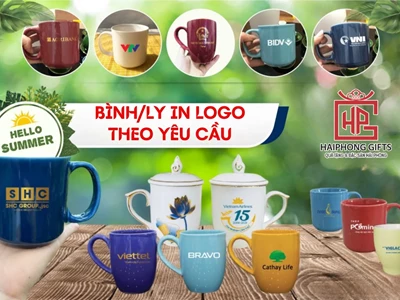 Xưởng sản xuất bình, ly, cốc in logo theo yêu cầu, giá tốt Hải Phòng